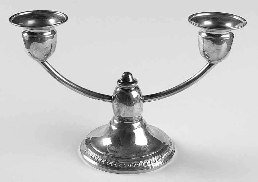 185G (Sterling, Hollowware) Small 2-Light Sterling Candelabra by Garden Silversmiths-1