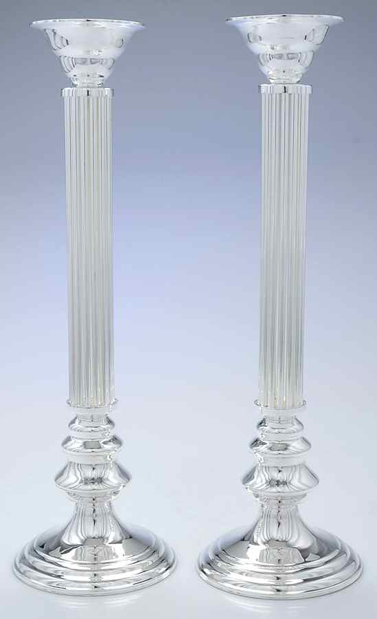 1557 (Silverplate, Hollowware) Pair of 18" Candlesticks by Godinger-1