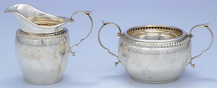480 (Sterling, Hollowware) Mini Sterling Creamer and Open Sugar by Gorham Silver-1