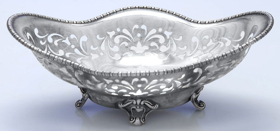 A1508 (Sterling, Hollowware) 6" Pierced 4 Toed Bon Bon by Gorham Silver-1