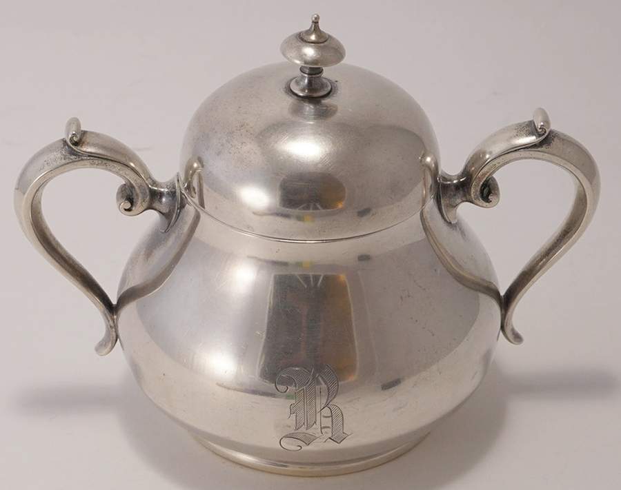 A12741 (Sterling, Hollowware) Sugar Bowl & Lid by Gorham Silver-1