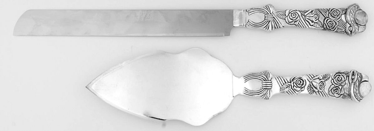 GOI26 (Silverplate) 2 Pc Solid Cake Serving Set (PCSSO & WCKSO) by Godinger-1