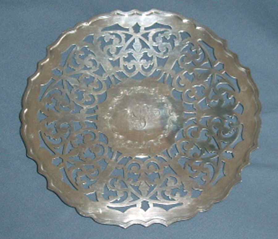 1162A (Sterling, Hollowware) Pierced Footed Cake Plate by Gorham Silver-1