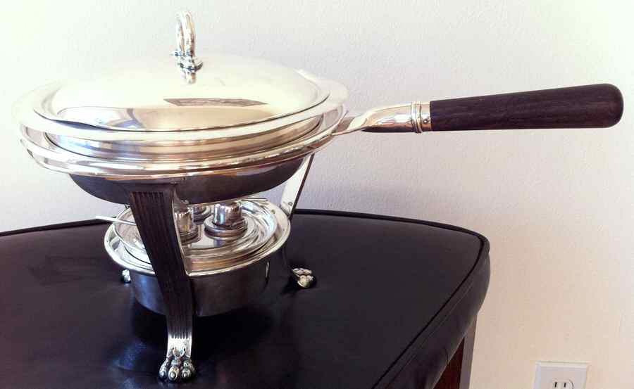 0495 (Silverplate, Hollowware) Chafing Dish W/Lid, Liner, Stand & Burner by Gorham Silver-1