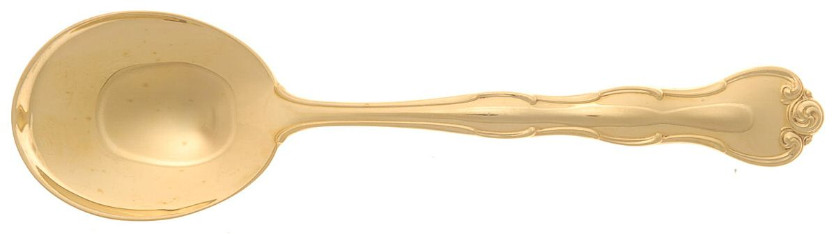 Rondo-Gold Vermeil (Sterling) Round Bowl Soup Spoon (Cream Soup) by Gorham Silver-1