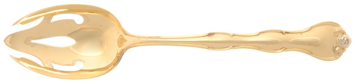 Rondo-Gold Vermeil (Sterling) Pierced Tablespoon (Serving Spoon) by Gorham Silver-1