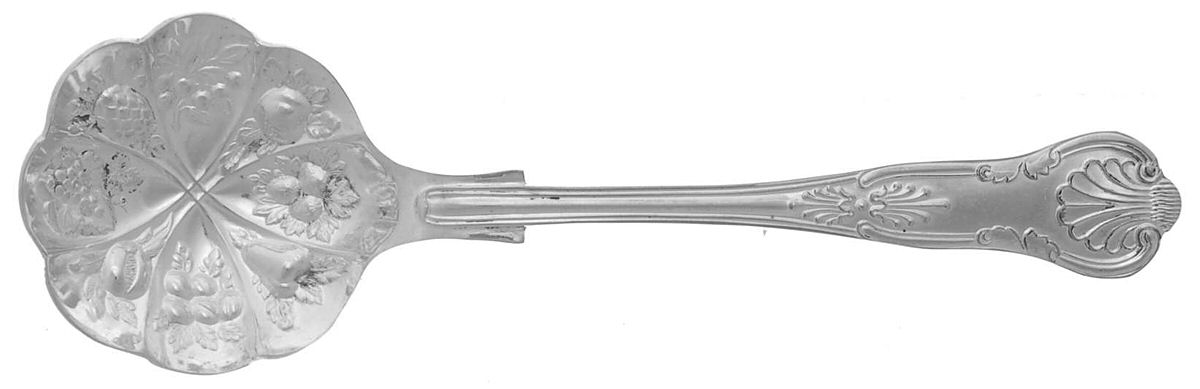 Kings (Silverplate) Solid Bon Bon Spoon by S.G. Silverplate (England)-1