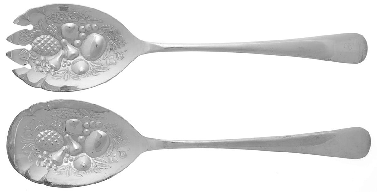 GVL3 (Silverplate) (2 Pc) Solid Salad Set by S.G. Silverplate (England)-1