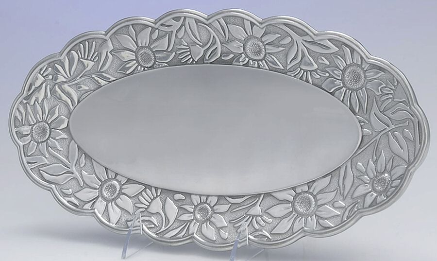 Sunflower (Metal Hollowware) 14" Bread Tray by Gorham Silver-1