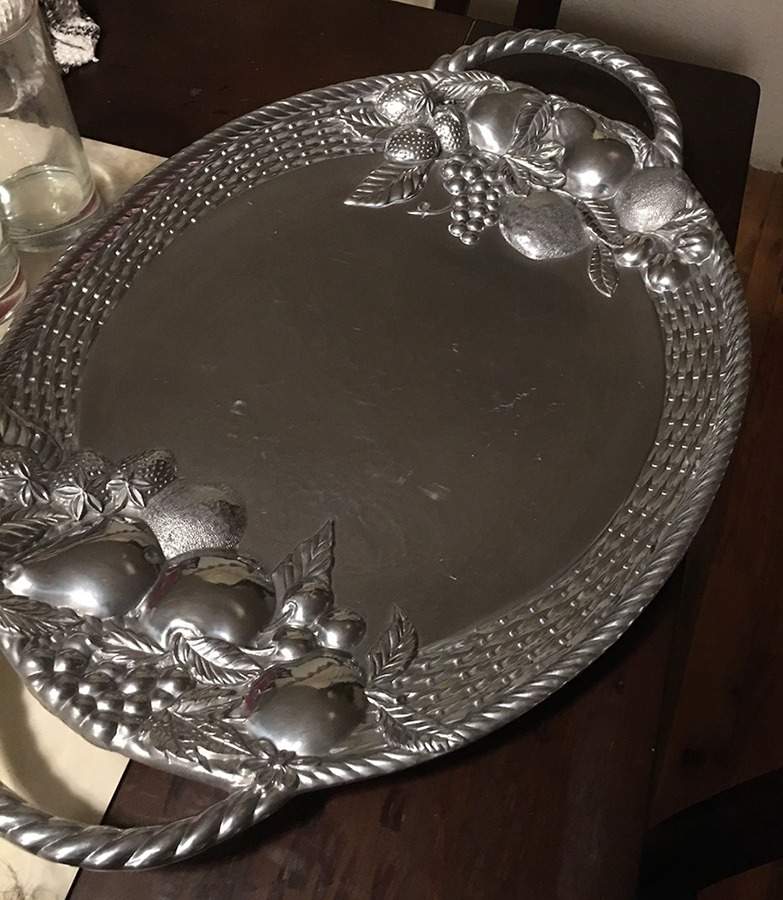 Country Terrace (Metal Hollowware) 24" Oversized Handled Tray by Gorham Silver-1