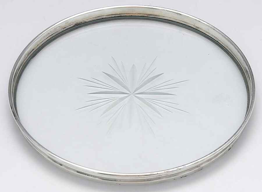 1320 (Sterling, Hollowware) Crystal Wine Coaster with Sterling Lip by Gorham Silver-1