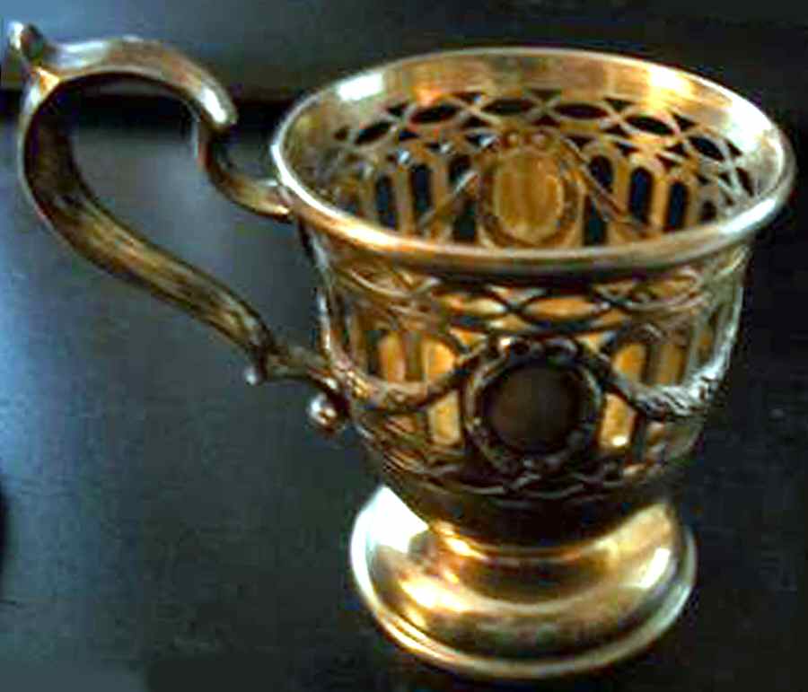 GS132 (Sterling, Hollowware) Demitasse Cup and Saucer, No Liner by Gorham Silver-1