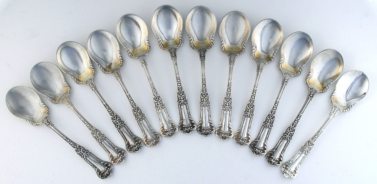 GS133 (Sterling) Ice Cream Spoon - Set of 12 by Gorham Silver-1