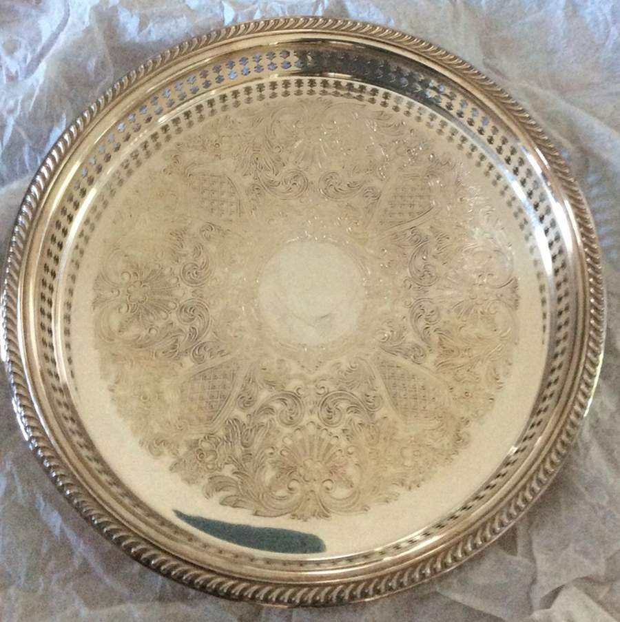 YB166 (Silverplate, Hollowware) 10" Gallery Tray by Gorham Silver-1