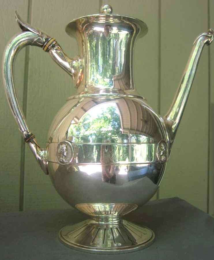 0100 (Silverplate, Hollowware) Silverplate Coffee Pot by Gorham Silver-1