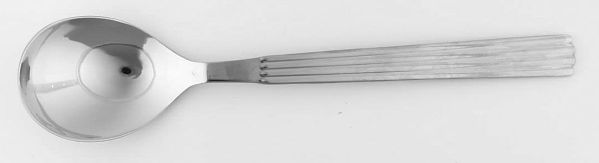 Bernadotte (Stainless) Solid Salad Serving Spoon by Georg Jensen (Denmark)-1