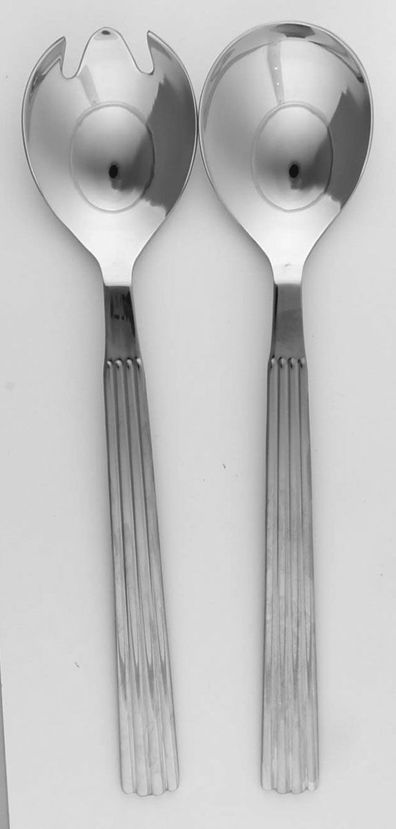 Bernadotte (Stainless) (2 Pc) Solid Salad Set by Georg Jensen (Denmark)-1