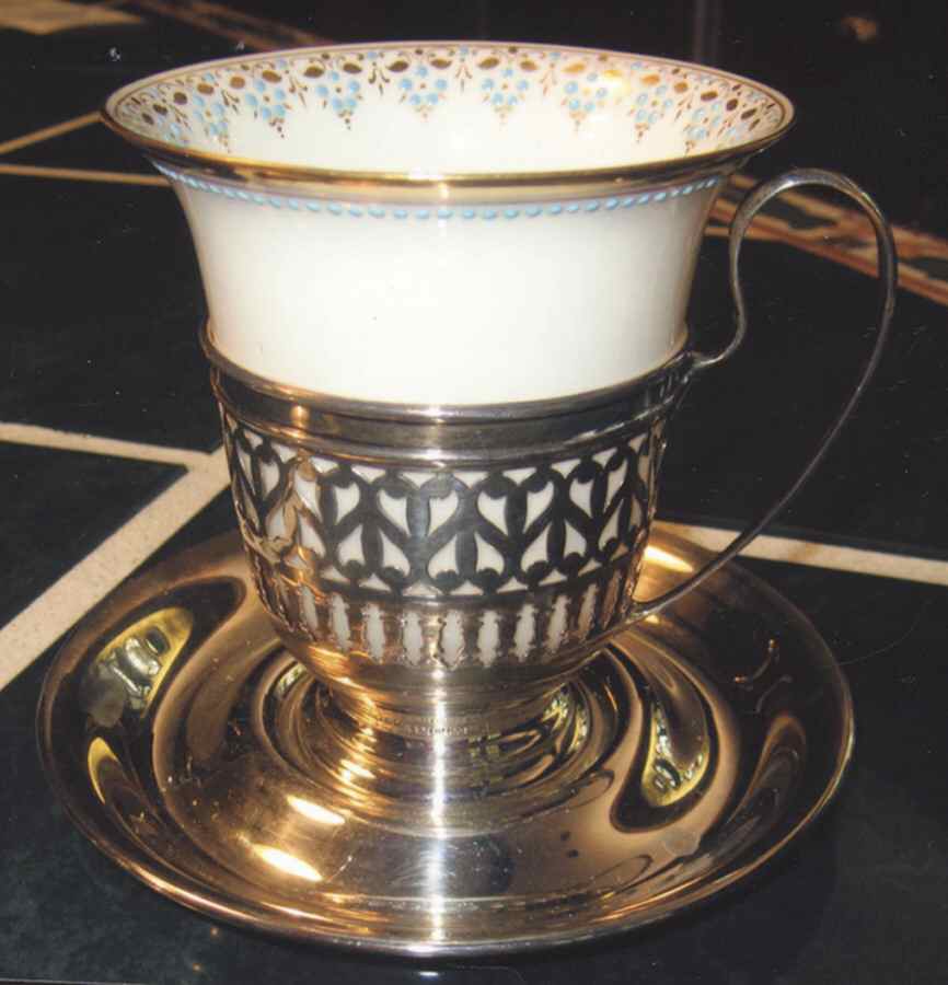 A5862 (Sterling, Hollowware) Sterling Demitasse Cup, Saucer and Liner by Gorham Silver-1