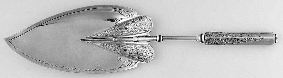 Isis-Engraved (Sterling) Large Bright Cut Hollow Handle Fish Serving Knife by Gorham Silver-1