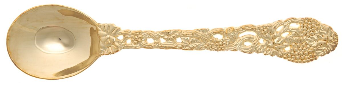 Golden Vineyard (Gold Electroplate) Sugar Spoon by Godinger-1