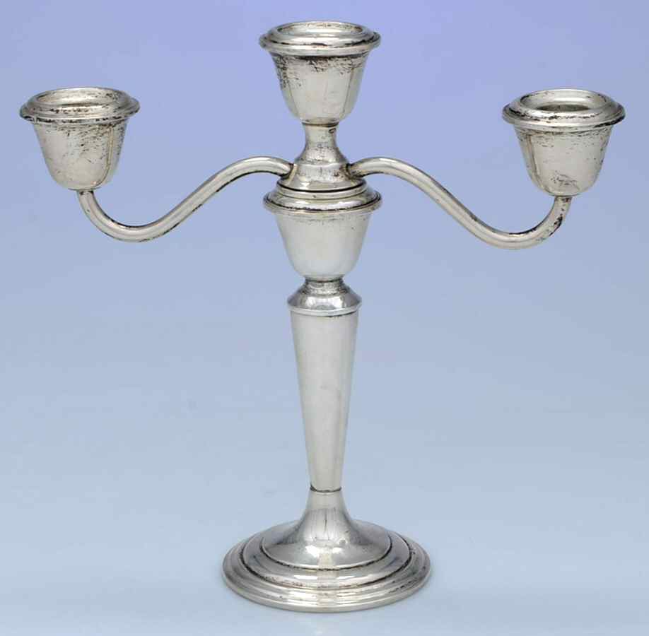 1806 (Sterling, Hollowware) 8" Weighted 3 Light Candelabra by Gorham Silver-1