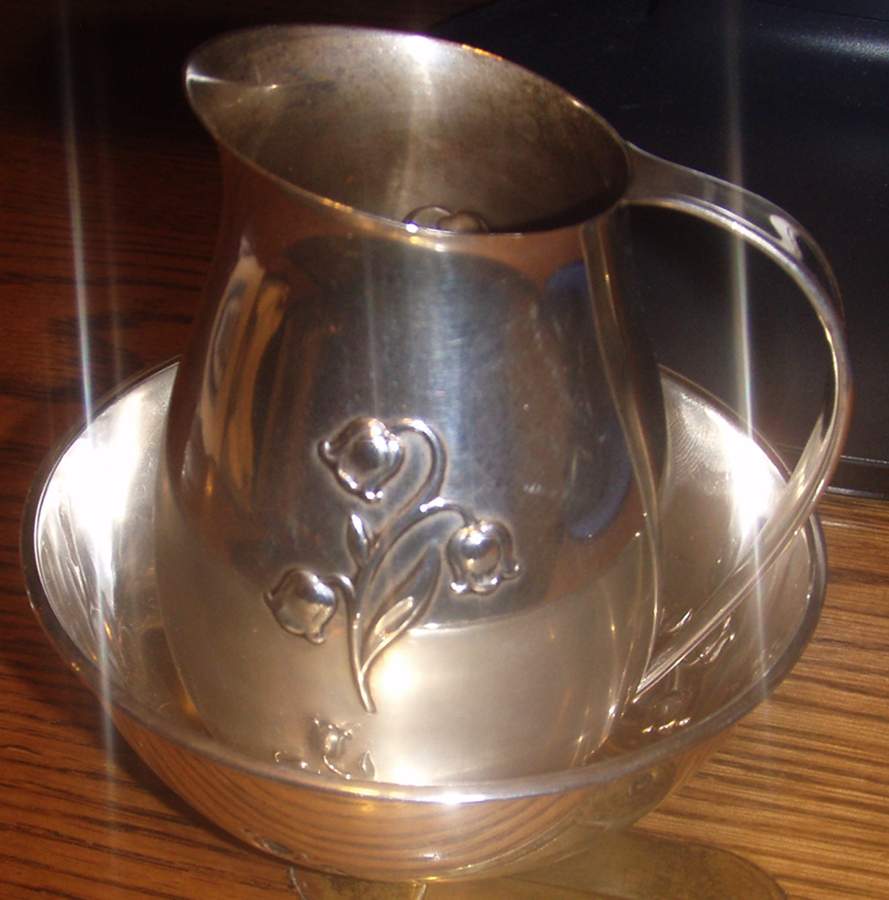 1052 (Sterling, Hollowware) Mini Creamer & Open Sugar by Gorham Silver-1