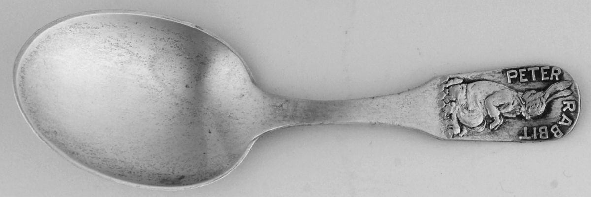 Peter Rabbit (Sterling) Straight Handle Baby Spoon by Gorham Silver-1