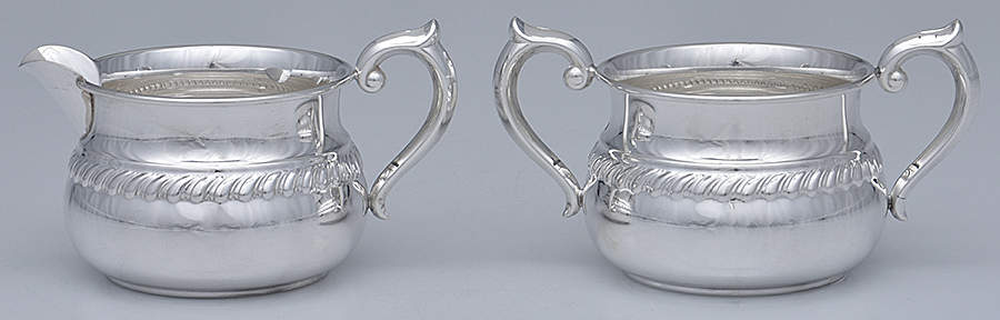1204 (Sterling, Hollowware) Mini Sterling Creamer and Open Sugar by Gorham Silver-1