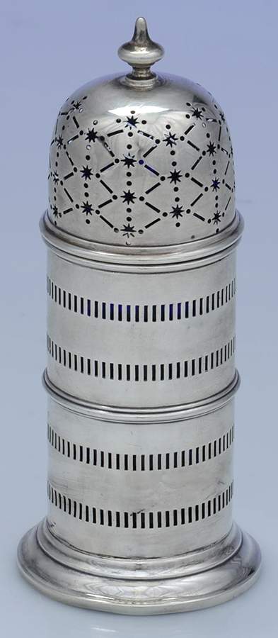 A9037 (Sterling, Hollowware) Muffineer with Cobalt Liner by Gorham Silver-1