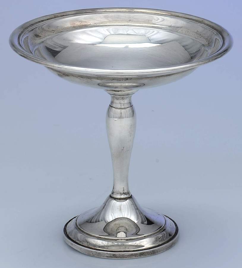 1102 (Sterling, Hollowware) Weighted Round Compote (Height X Width) by Gorham Silver-1