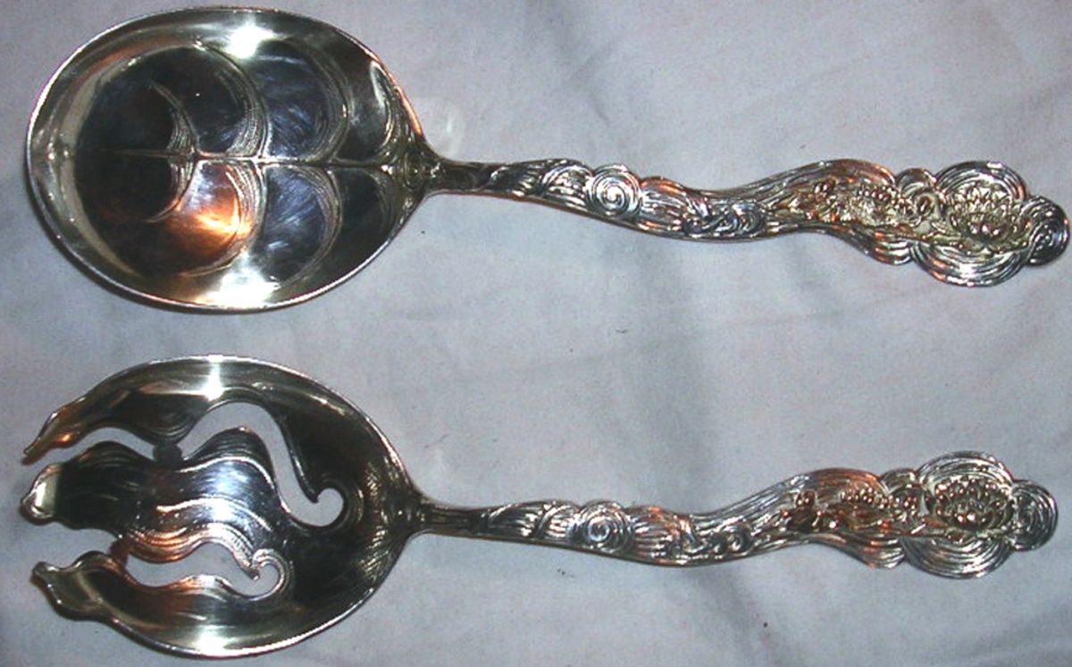 261X (Sterling) Solid 2-Piece Vegetable Serving Set by George W Shiebler-1