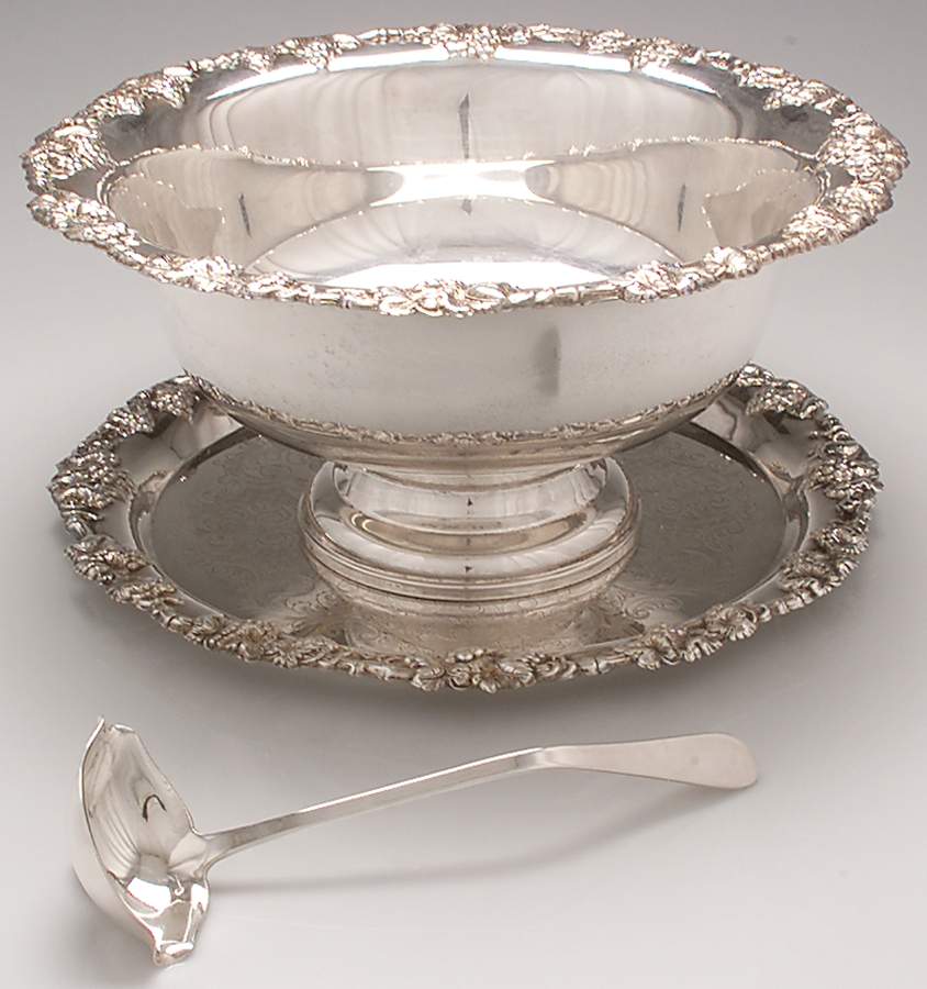 YB271 (Silverplate, Hollowware) Punch Bowl, Tray & Ladle (LAPU, PUN & PUNT) by Gorham Silver-1