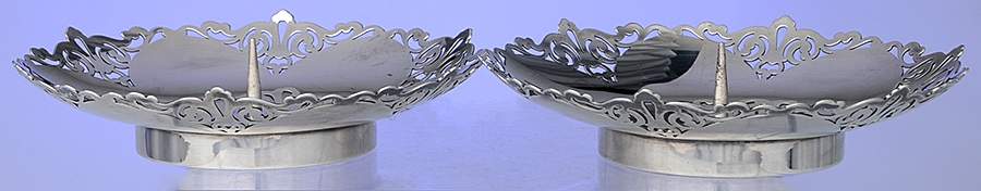 YC546 (Silverplate, Hollowware) Pair of 1" Candleholders by Gorham Silver-1