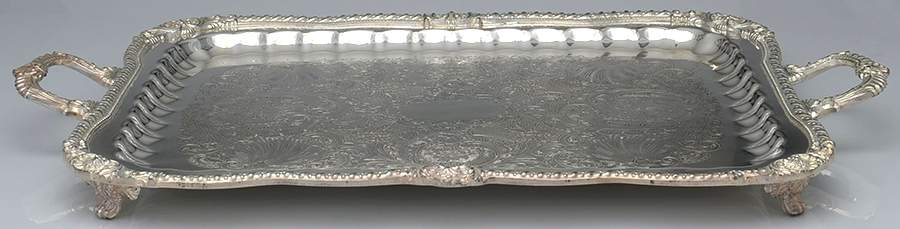 GDS8 (Silverplate, Hollowware) 19" Waiter Tray by Goldfeder Silver Co-1
