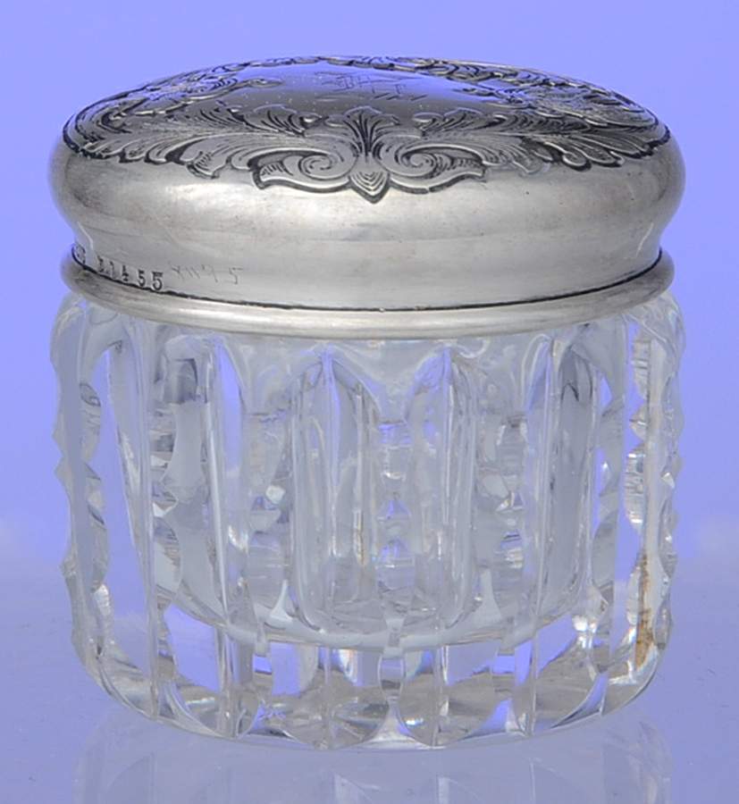 D1455 (Sterling, Hollowware) Dresser Jar with Crystal Bowl and Sterling Lid by Gorham Silver-1