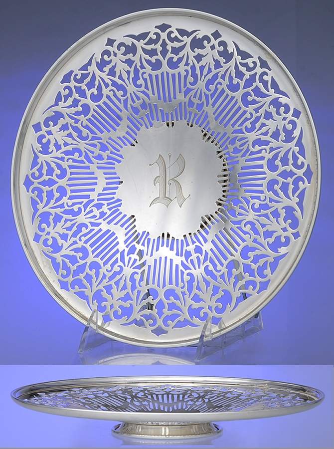 1470A (Sterling, Hollowware) Footed Pierced Cake Plate by Gorham Silver-1
