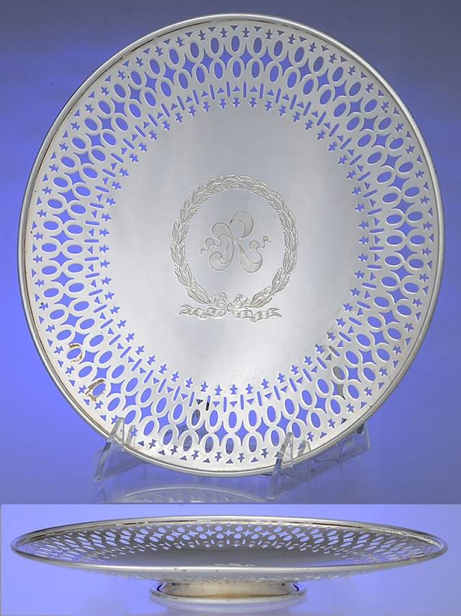 400A (Sterling, Hollowware) Footed Pierced Cake Plate by Gorham Silver-1