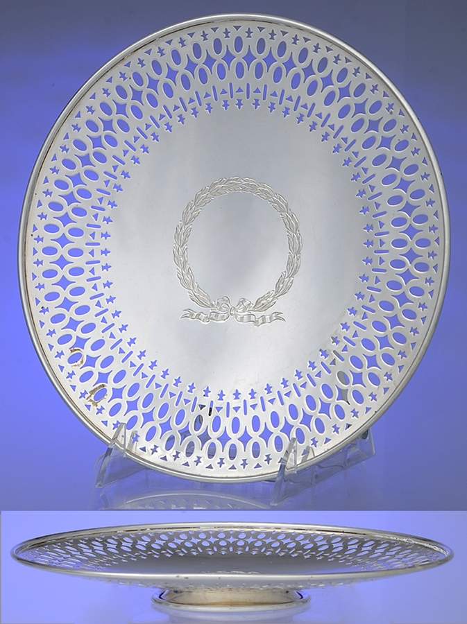 400A (Sterling, Hollowware) Pierced Footed Cake Plate by Gorham Silver-1