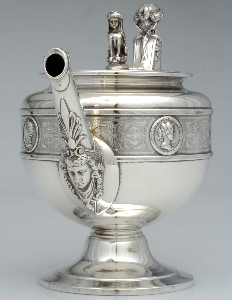 Medallion (Coin, Hollowware) Teapot by Gorham Silver-3