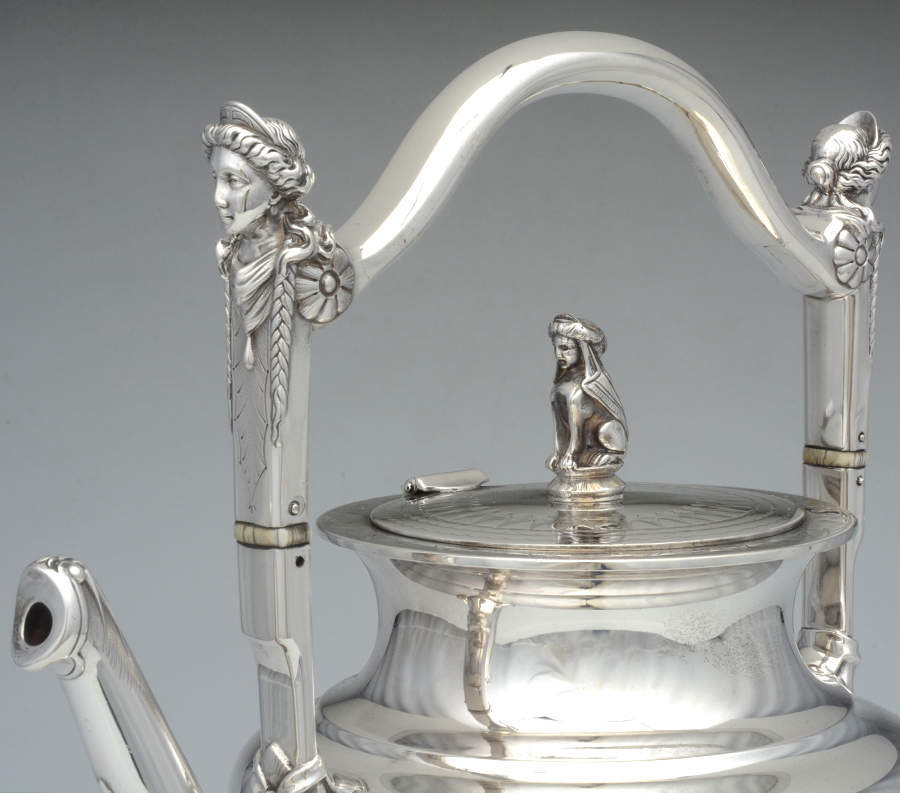 Medallion (Coin, Hollowware) Kettle, Stand & Burner by Gorham Silver-3