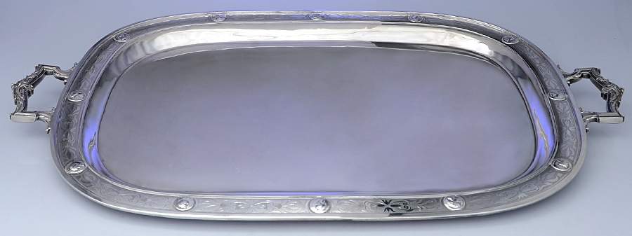 Medallion (Coin, Hollowware) 29" Complimentary Silverplate Waiter Tray by Gorham Silver-1