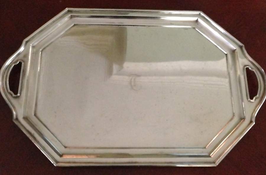 Y1327 (Silverplate, Hollowware) Large Silverplate Waiter Tray by Gorham Silver-1