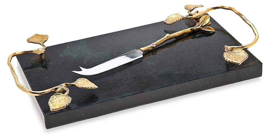 Leaf (Stainless, Hollowware) Marble Cheese Board by Godinger-1