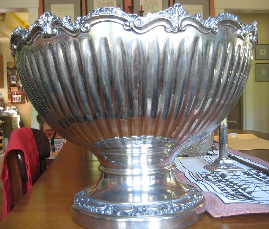 GDS9 (Silverplate, Hollowware) Punch Bowl by Goldfeder Silver Co-1