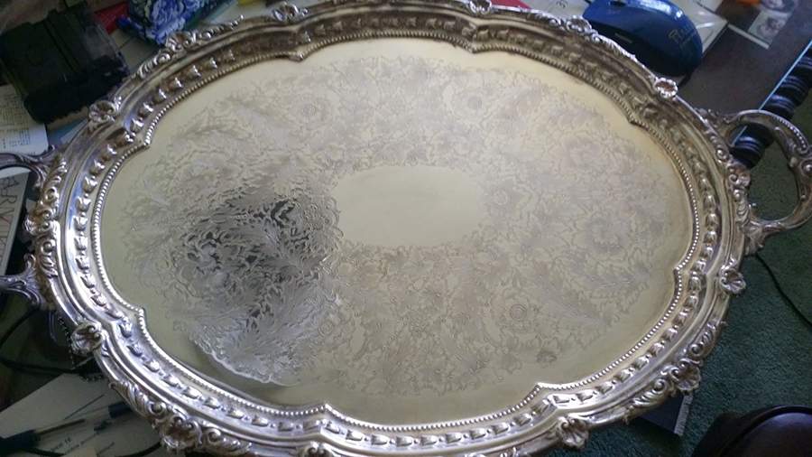 YC260 (Silverplate, Hollowware) 25" Waiter Tray by Gorham Silver-1