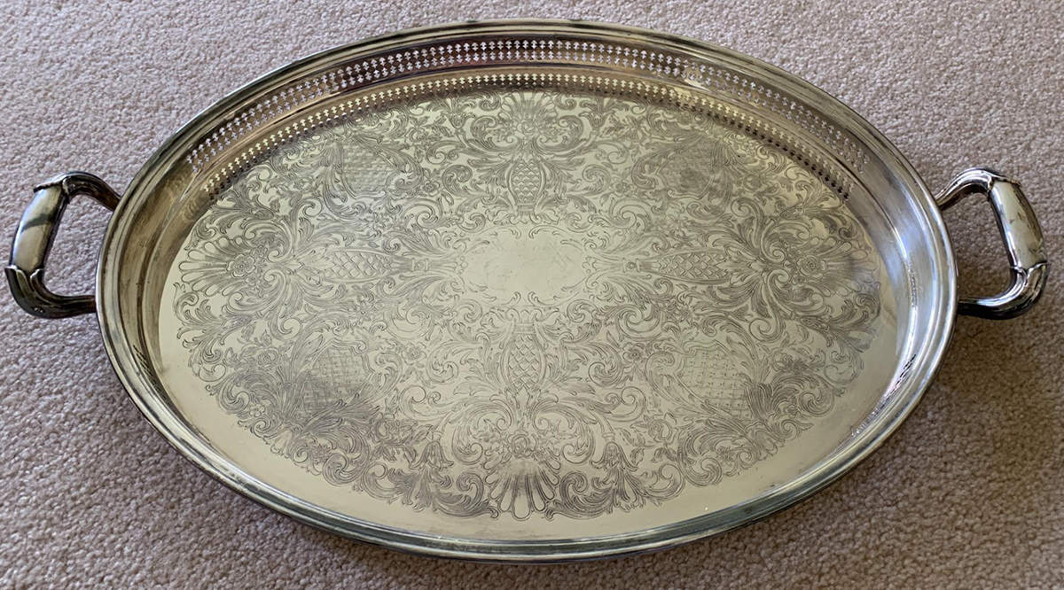 Yb601 (Silverplate, Hollowware) 22" Gallery Tray by Gorham Silver-1
