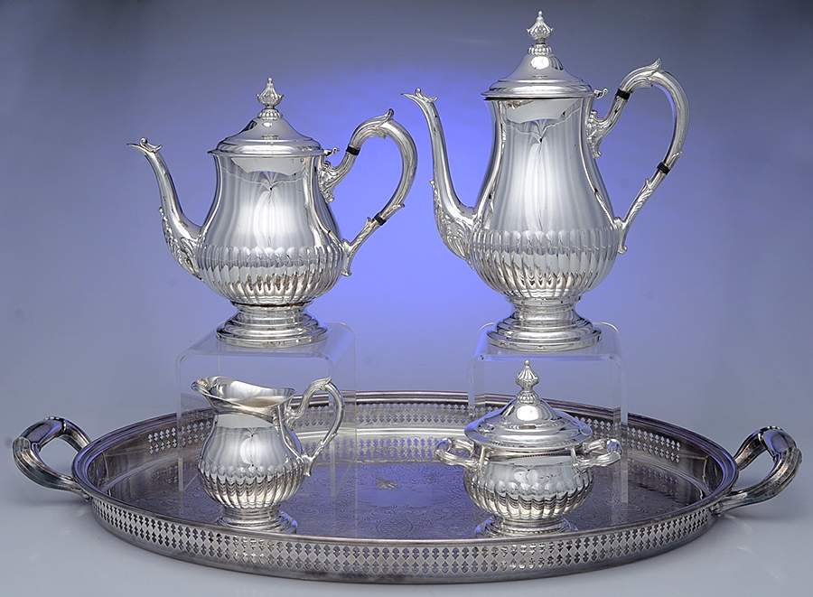 Yb601 (Silverplate, Hollowware) 5 Piece Tea Set (PCP, PTP, PCR, PSU, GAT22) by Gorham Silver-1