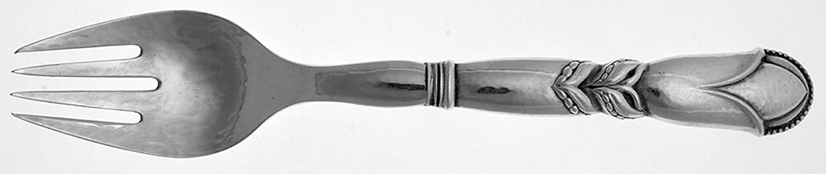 Ornamental Items (Sterling) Hollow Handle Salad Serving Fork by Georg Jensen (Denmark)-1
