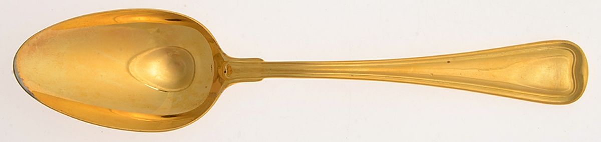 Old French-Gold Vermeil (Sterling) Place/Oval Soup Spoon by Gorham Silver-1