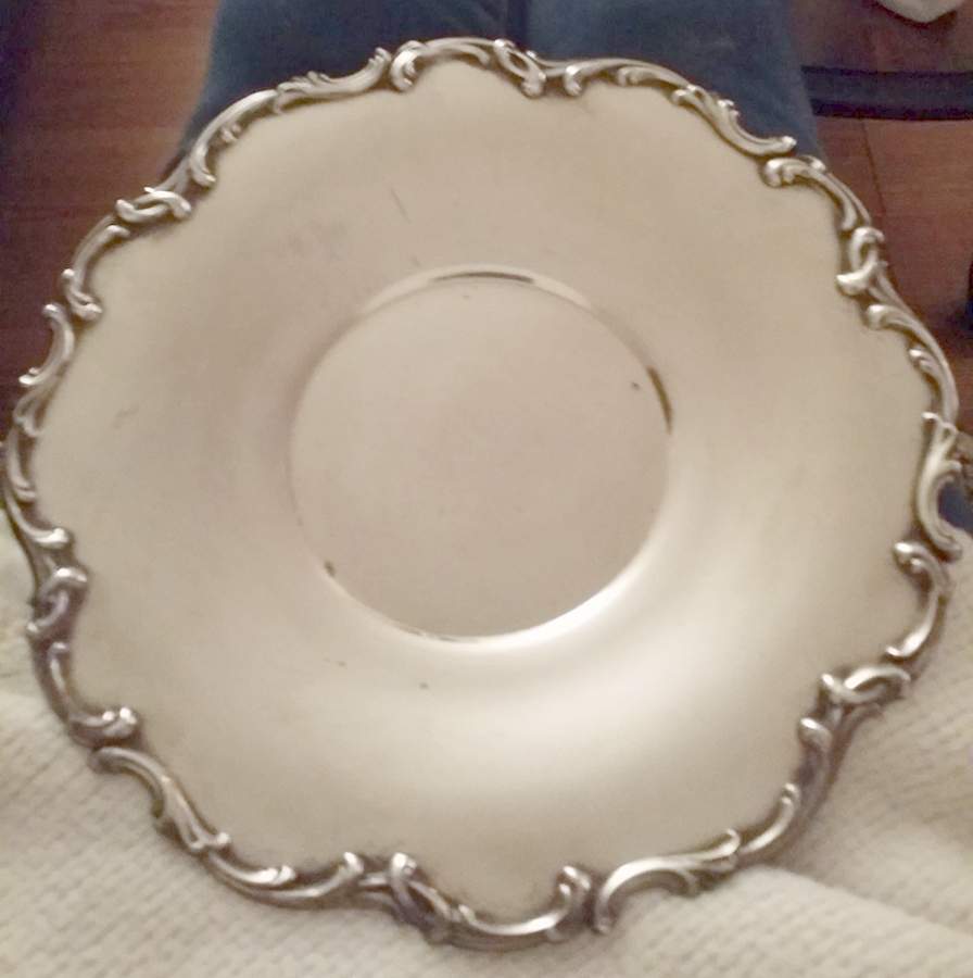 YB1559 (Silverplate, Hollowware) 10" Footed Sandwich Plate by Gorham Silver-1